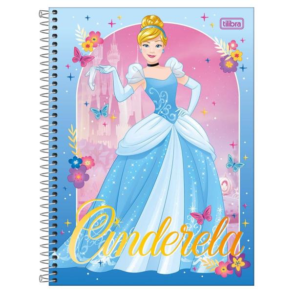 Imagem de Caderno Princesas Disney Capa Dura Espiral 1 Matéria Escolar