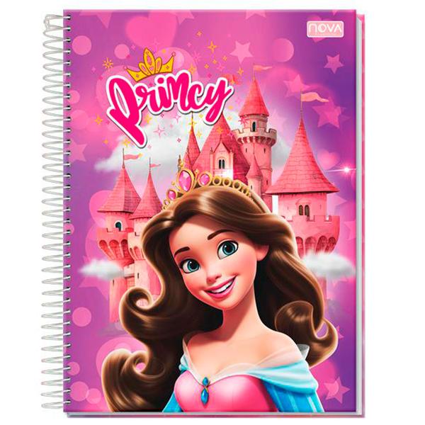 Imagem de Caderno Princy Escolar Espiral Grande Arame Com Feminino 1 Matéria