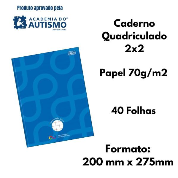 Imagem de Caderno quadriculado 40 folhas neuro 2x2cm - tilibra