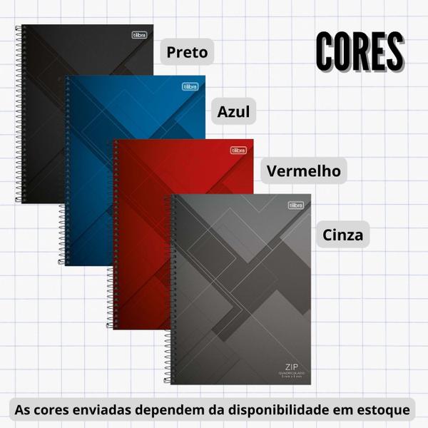 Imagem de Caderno Quadriculado 5x5mm Capa Dura Tilibra Kit 4un 96f Escolar Universitário Ideal Matemática Desenho Técnico Escrita