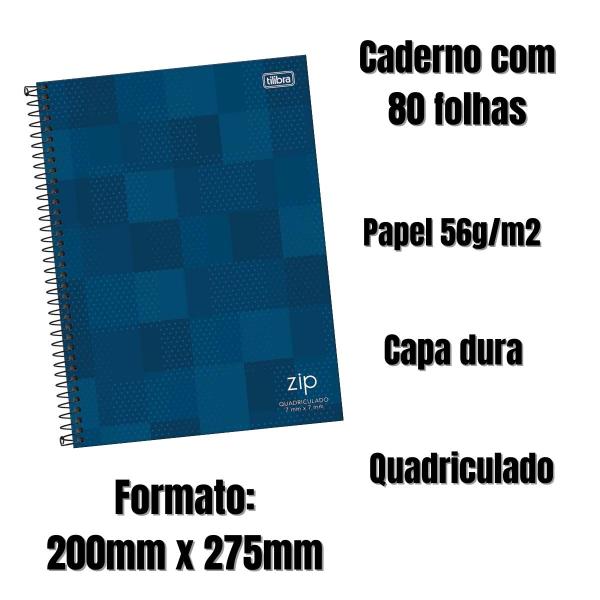 Imagem de Caderno quadriculado univ 80f 7mmx7mm zip cd - tilibra