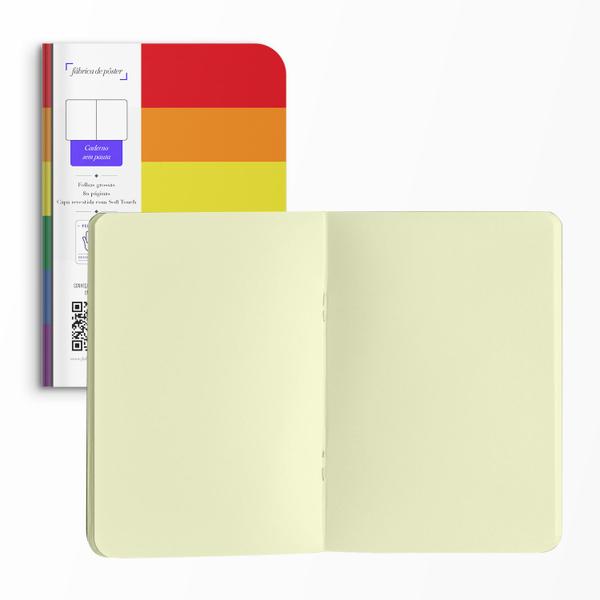 Imagem de Caderno sem Pauta A5 - Fábrica de Pôster - Capa Flexível 80 Páginas 20x14cm - Bandeira LGBTQIA+