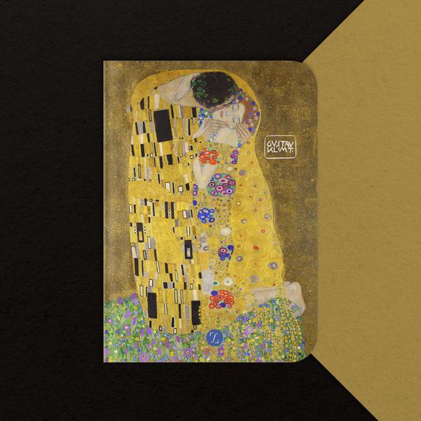 Imagem de Caderno sem Pauta A5 - Fábrica de Pôster - Capa Flexível 80 Páginas 20x14cm - O Beijo de Gustav Klimt