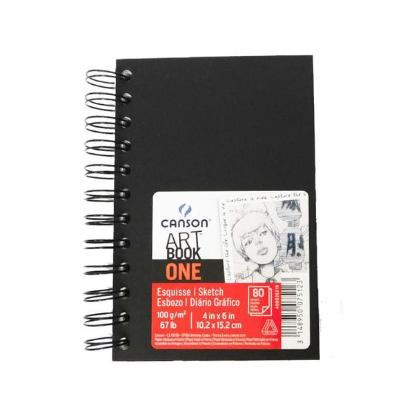 Imagem de Caderno Sketch Canson Art Book One 100G A6 80 Folhas Espiral