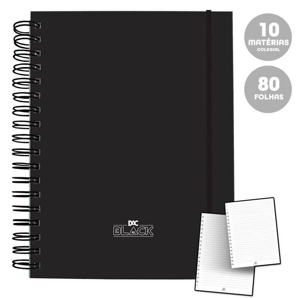 Imagem de Caderno Smart Colegial 10 Materias 80Fl All Black Preto Dac