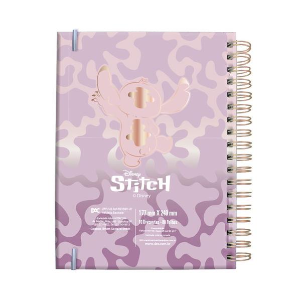 Imagem de Caderno Smart Colegial 80 Folhas Reposicionáveis Stitch DAC