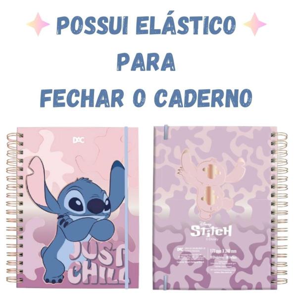 Imagem de Caderno Smart Colegial Stitch DAC Folhas Reposicionáveis Material Escolar Faculdade Volta as Aulas