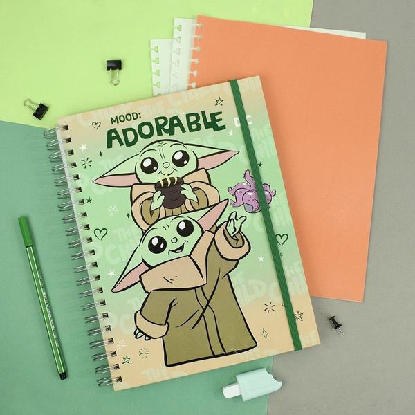 Imagem de Caderno Smart Universitário Folhas Reposicionáveis Baby Yoda