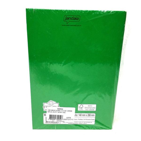 Imagem de CADERNO STIFF JANDAIA 96 FOLHAS VERDE 140 mm X 200 mm - KIT COM 5 UN