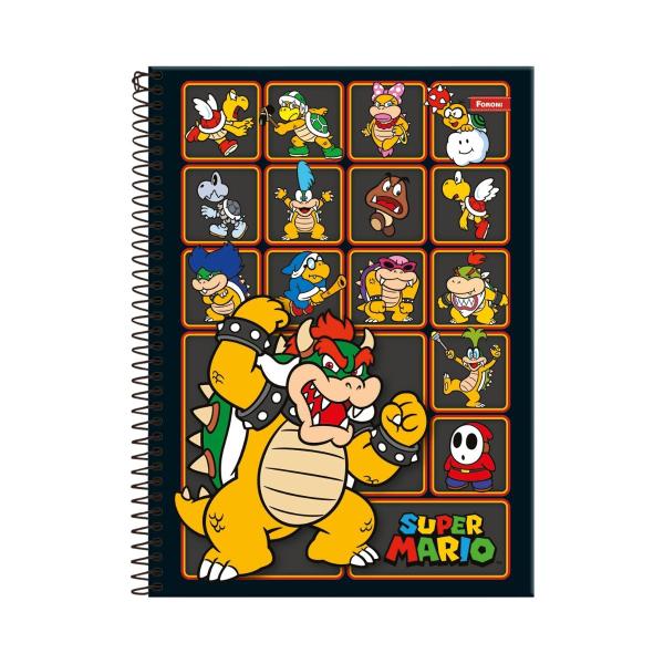 Imagem de Caderno Super Mario Bros Capa Dura Espiral 1 Matéria Escolar