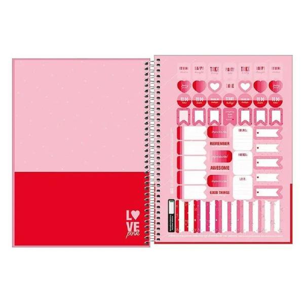 Imagem de Caderno Tilibra Love Pink Capa Dura 10 Matérias 160 Folhas