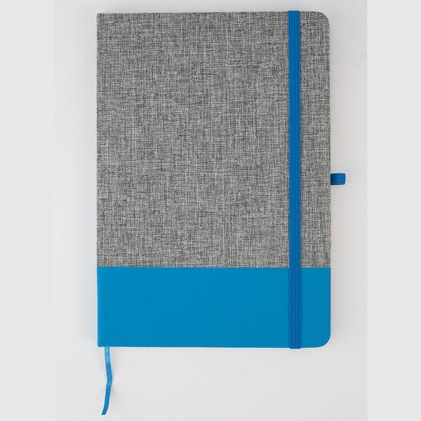 Imagem de Caderno tipo Moleskine 14x21 Cm Capa Duro Linho Cinza PU Azul VIKTWA