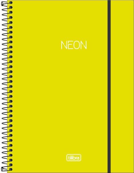 Imagem de Caderno Univ. 10 Mat. Capa Plástica Neon Verde Limão Tilibra