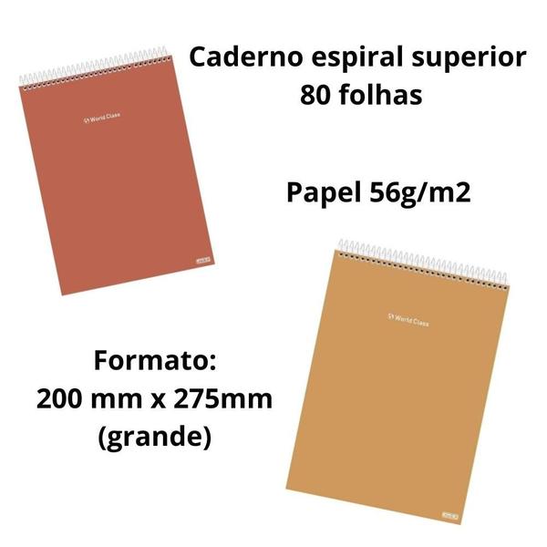 Imagem de Caderno univ espiral superior World Class 1 matéria 80F -SD