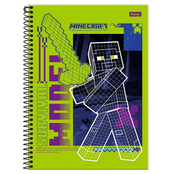 Imagem de Caderno Universitário 10x1 160 Fls C.D. Foroni - Minecraft 8