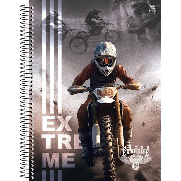 Imagem de Caderno Universitário 10X1 Capa Dura Motos EXTREME 160 Folhas - Pacote com 4