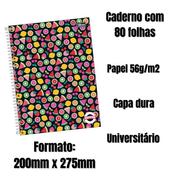 Imagem de Caderno universitário 1m 80 folhas pepper fem cd - tilibra