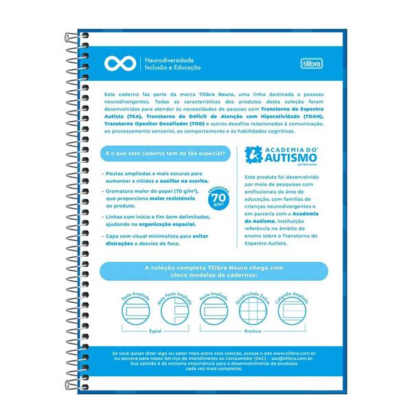 Imagem de Caderno Universitário Capa dura Neurodiversidade Com Pauta Ampliada 1 Matéria Tilibra