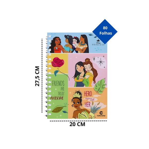 Imagem de Caderno Universitario Escolar Disney Princesas Friends 1M