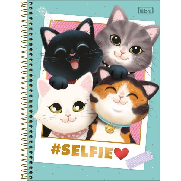 Imagem de Caderno Universitário Espiral 1 Matéria Purrfect Cats 80 Folhas Tilibra