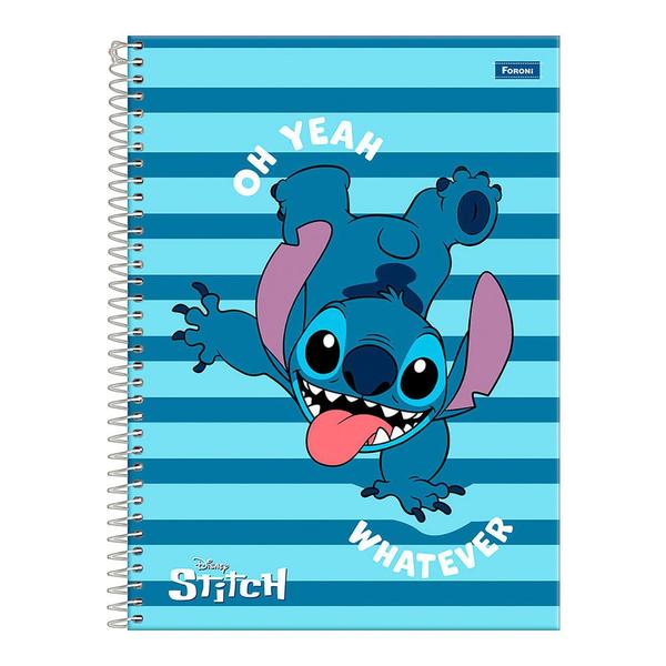 Imagem de Caderno Universitário Foroni Espiral Capa Dura Disney Stitch 10 Matérias 160 Folhas - Item Sortido