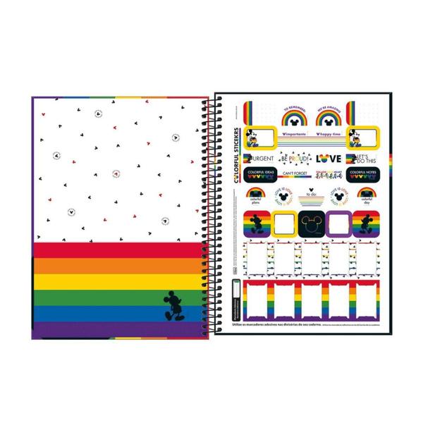 Imagem de Caderno Universitário Tilibra Mickey Rainbow 1 Matérias 80 Folhas