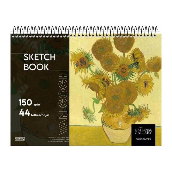 Imagem de Caderno Van Gogh De Desenho Sketch Book Sunflowers São Domingos