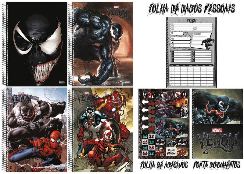 Imagem de Caderno Venom Espiral 80 Folhas 1 Matéria - São Domingos