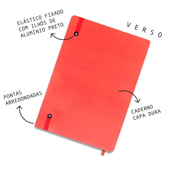 Imagem de Caderno Vermelho tipo Moleskine Sem Pauta Tamanho A5 60 folhas 120 páginas