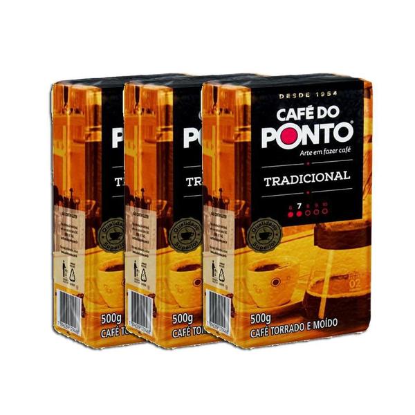 Imagem de Café À Vácuo Torrado E Moído Tradicional Do Ponto 500G Kit 3