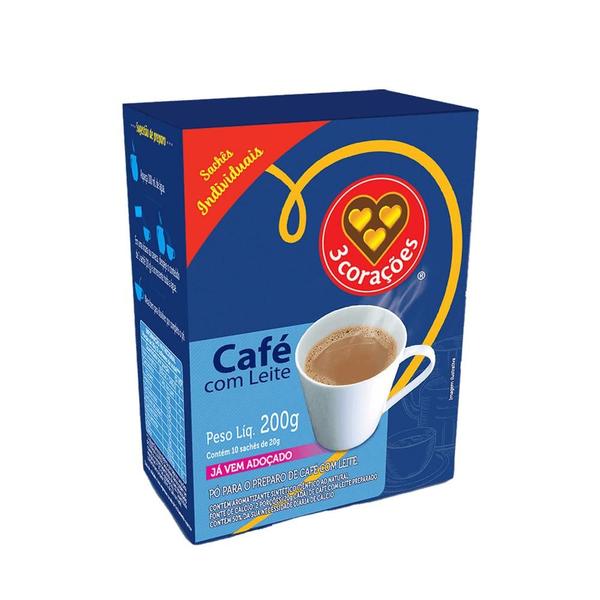 Imagem de Café com Leite 3 Corações 10 Sachês com 20g Cada