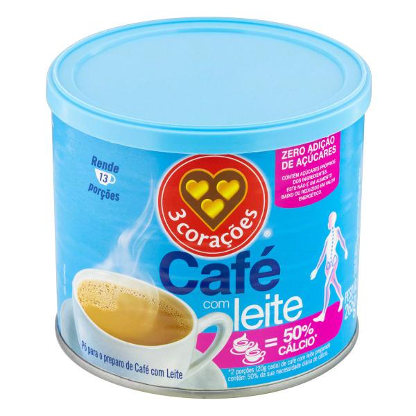 Imagem de Café com Leite Sem Açúcar 3 CORAÇÕES 265g