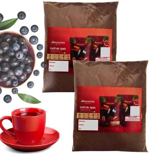 Café de Acaí 500 gramas kit 2 unidades puro do caroço da fruta - Caffi De Açai Imagem de Café de Acaí 500 gramas kit 2 unidades puro do caroço da fruta