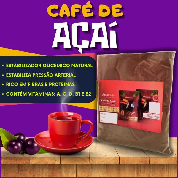 Café de Acaí 500 gramas kit 2 unidades puro do caroço da fruta - Caffi De Açai Imagem de Café de Acaí 500 gramas kit 2 unidades puro do caroço da fruta
