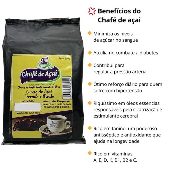 Imagem de Café De Açaí Chafe Torrado E Moído Descafeinado - 500 Gramas