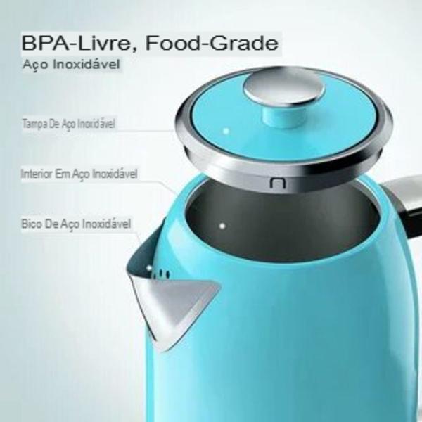 Café e Chá Rápidos: Chaleira Elétrica 2L em Aço Inoxidável 110V - BBG Imagem de Café e Chá Rápidos: Chaleira Elétrica 2L em Aço Inoxidável 110V