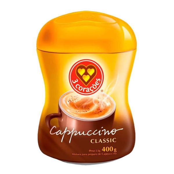 Café em Pó Cappuccino Classic 400g 3 Corações 20 Porções Imagem de Café em Pó Cappuccino Classic 400g 3 Corações 20 Porções