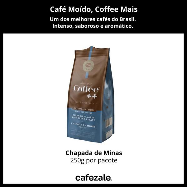 Café em Pó Moído, Coffee Mais, Chapada de Minas, 250g - Coffee+ Imagem de Café em Pó Moído, Coffee Mais, Chapada de Minas, 250g
