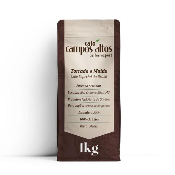 Café Especial Torrado e Moído 1Kg - Café Campos Altos Imagem de Café Especial Torrado e Moído 1Kg - Café Campos Altos