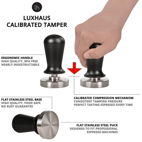 Imagem de Café Espresso Tamper LuxHaus 58mm Calibrado em Aço Inoxidável