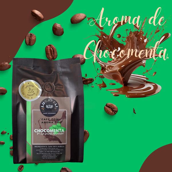 Imagem de CAFÉ GOURMET AROMATIZADO 100% ARÁBICA - CHOCOMENTA - 500g - EM GRÃOS