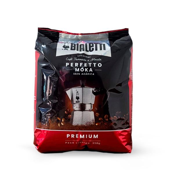 Café Gourmet Bialetti 100% Arábica Torrado Moído Perfetto Moka Premium Torra Média para Cafeteira Italiana 250g Imagem de Café Gourmet Bialetti 100% Arábica Torrado Moído Perfetto Moka Premium Torra Média para Cafeteira Italiana 250g