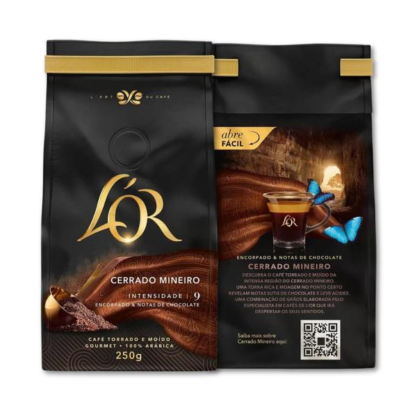 Café Gourmet Lor Cerrado Mineiro Torrado e Moído 250g - L'OR Imagem de Café Gourmet Lor Cerrado Mineiro Torrado e Moído 250g