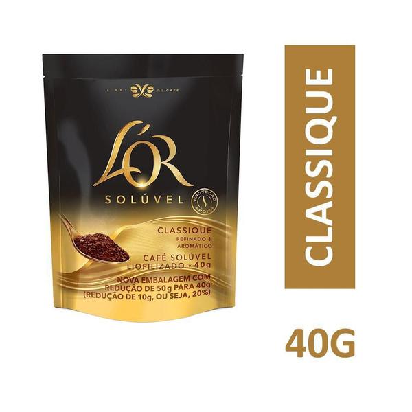 Café Gourmet Solúvel Lor Classique Kit 5 Sachês 40G - L'Or Imagem de Café Gourmet Solúvel Lor Classique Kit 5 Sachês 40G