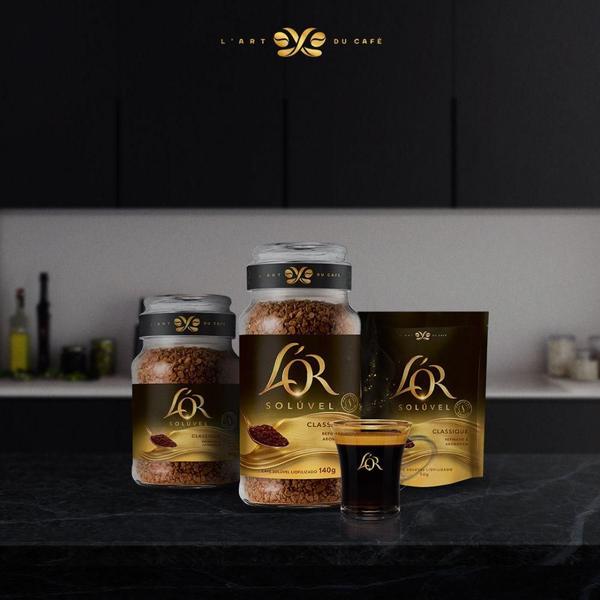 Café Gourmet Solúvel Lor Classique Kit 5 Sachês 40G - L'Or Imagem de Café Gourmet Solúvel Lor Classique Kit 5 Sachês 40G