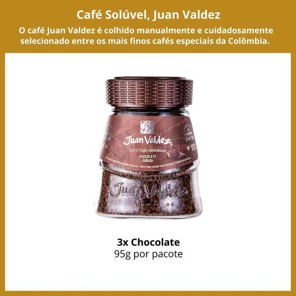 Café Juan Valdez Solúvel Colombiano Chocolate 3 Potes De 95G Imagem de Café Juan Valdez Solúvel Colombiano Chocolate 3 Potes De 95G