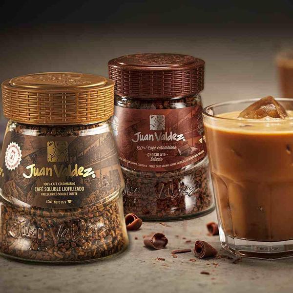 Café Juan Valdez Solúvel Colombiano Chocolate 3 Potes De 95G Imagem de Café Juan Valdez Solúvel Colombiano Chocolate 3 Potes De 95G