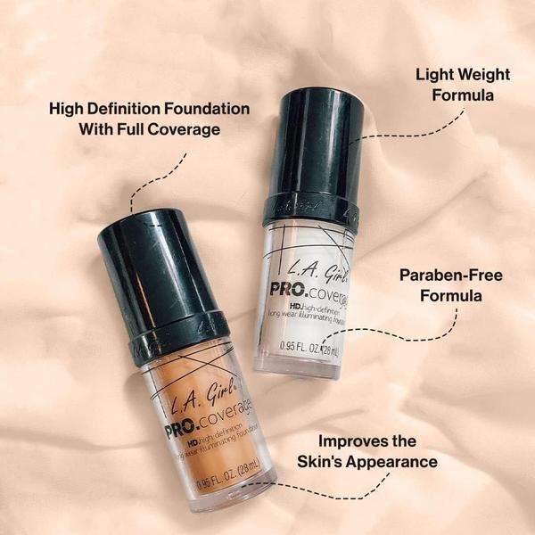 Imagem de Café Liquid Foundation L.A. Girl Pro Coverage 28 ml