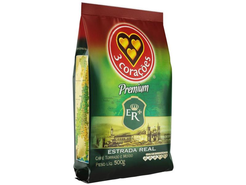 Imagem de Café Moído 3 Corações Arábica e Robusta - Pacote 500g