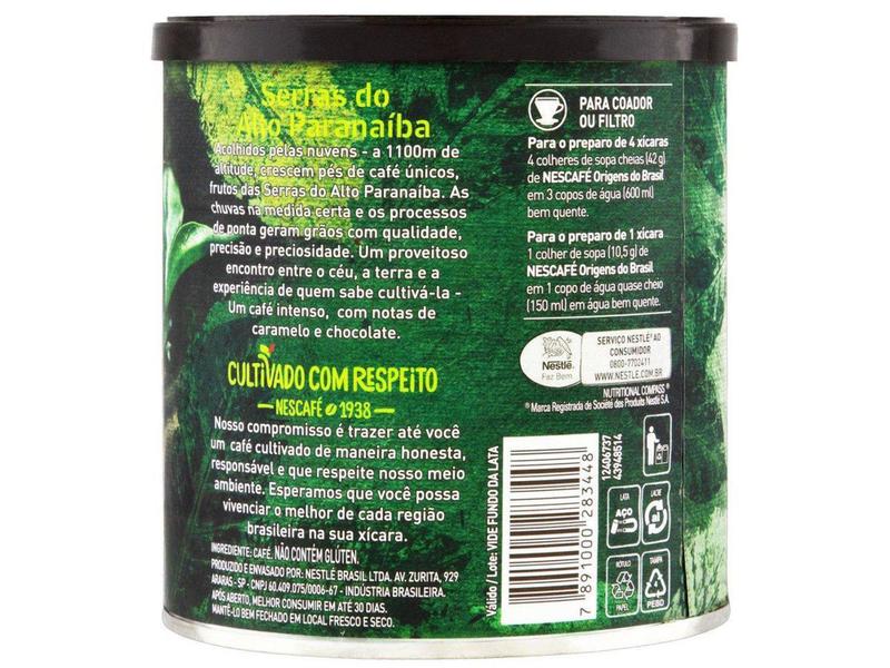 Imagem de Café Moído Especial Nescafé Origens do Brasil - Serras do Alto Paranaíba 100% Arábica 250g